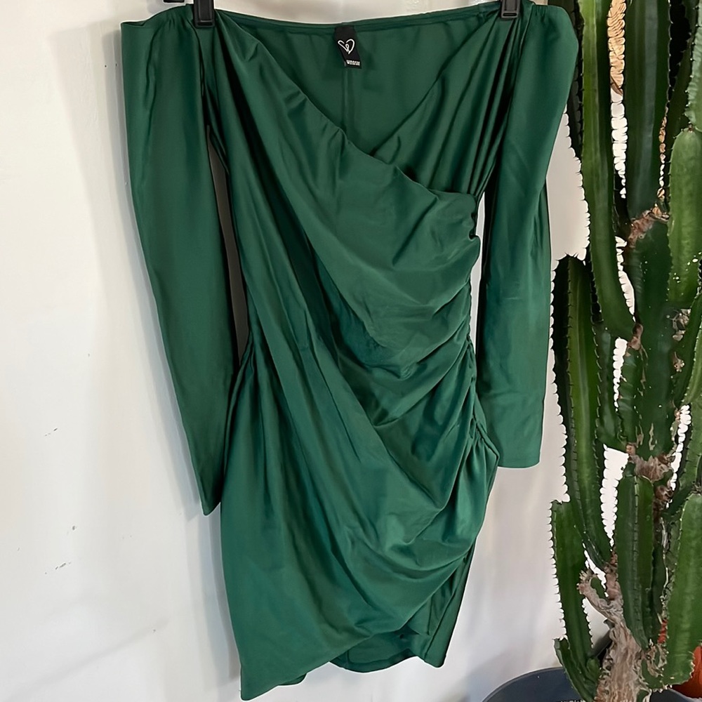 Off the shoulder satin dress